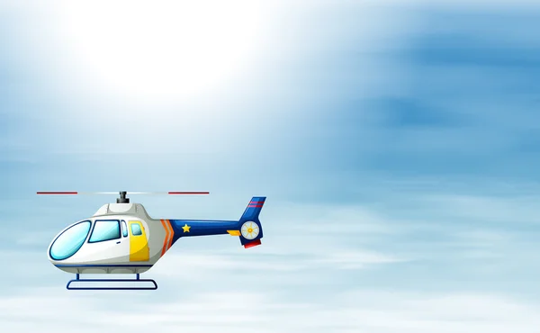 Een helikopter in de lucht — Stockvector