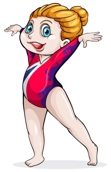 Un gymnaste caucasien — Image vectorielle