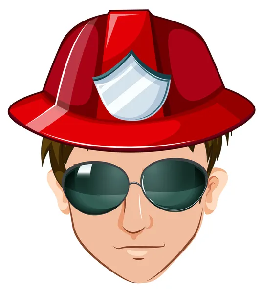Una cabeza de un mariscal de bomberos — Vector de stock