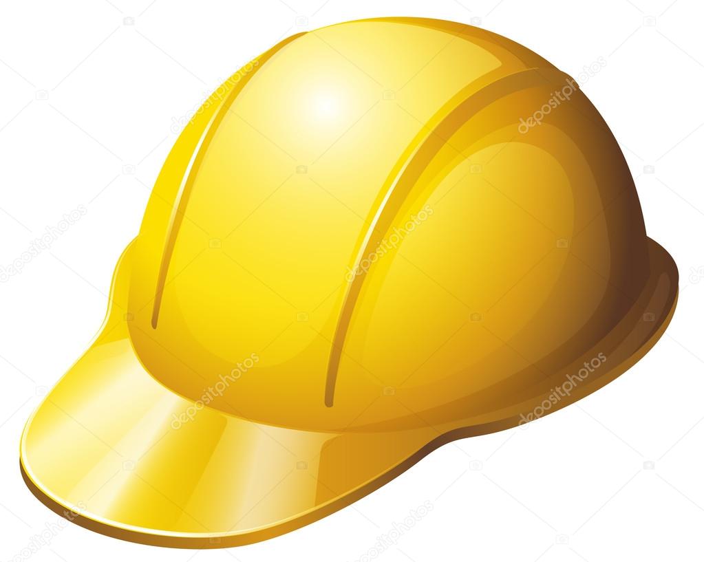 A yellow safety helmet