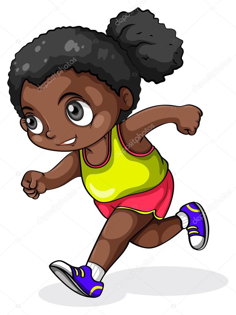 A black girl running