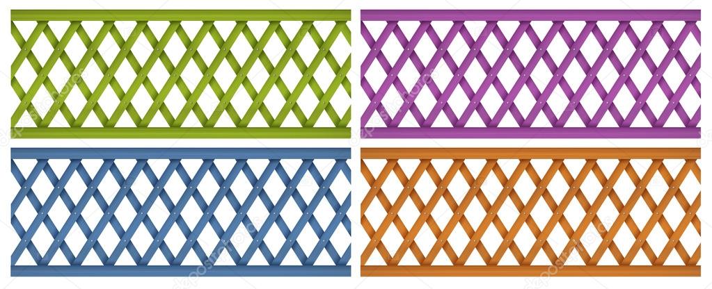 Colorful wooden fences