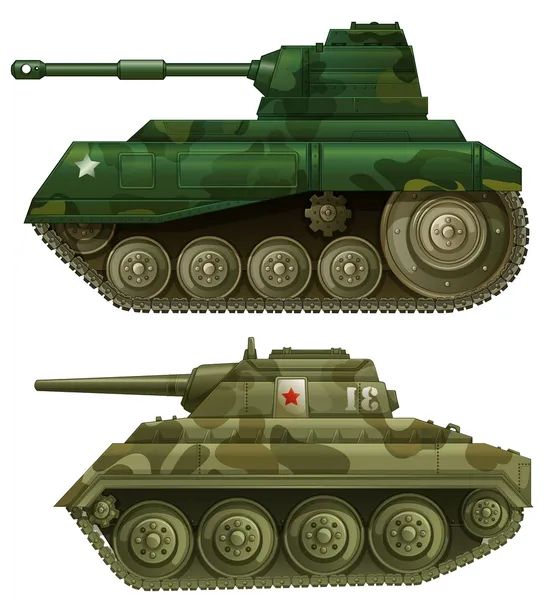 Two armoured tanks — Stock Vector