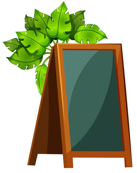 Un tablero de menú vacío con plantas — Vector de stock