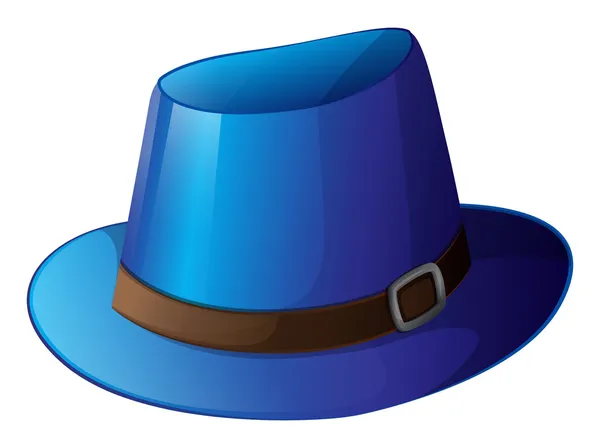 Un chapeau bleu avec une ceinture marron — Image vectorielle