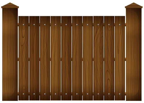 Una cerca de madera — Vector de stock