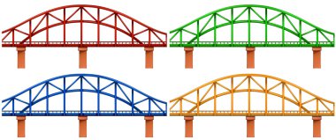 Four colorful bridges clipart
