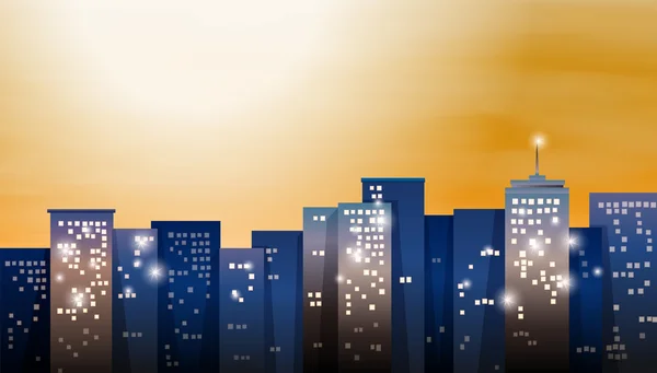 Une vue sur la ville lumineuse — Image vectorielle