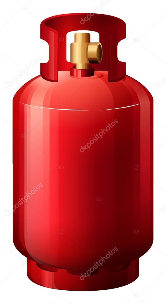 A red gas cylinder