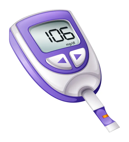 Um dispositivo de medição de glucose no sangue — Vetor de Stock