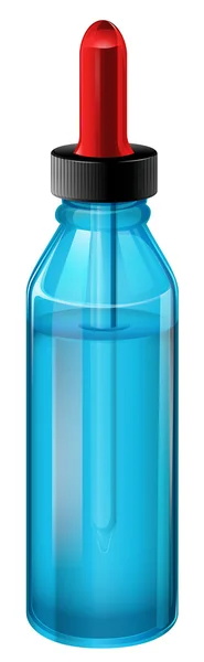 Eine blaue medizinische Flasche mit einem Tropfer — Stockvektor