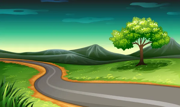 A road going to the mountain — Stock Illustration A road going to the mountain Vector Graphics