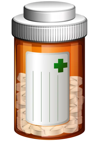 A medical container with tablets — Stock Vector