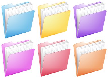 Medical nurse files in colorful folders clipart