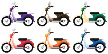 Colorful scooters clipart