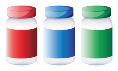 Colorful medical bottles clipart