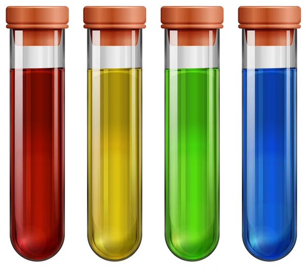 Test tubes with chemicals — Stock Vector