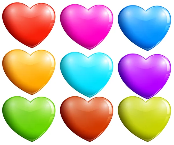 Colorful hearts — Stock Vector