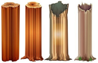 Growing tree stumps clipart