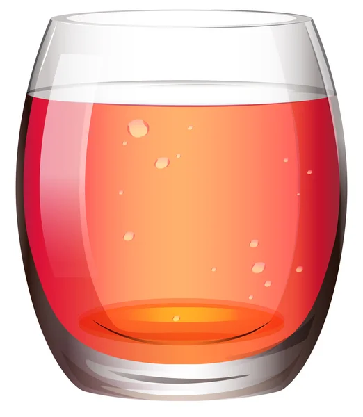 Um copo de bebida transparente com suco — Vetor de Stock