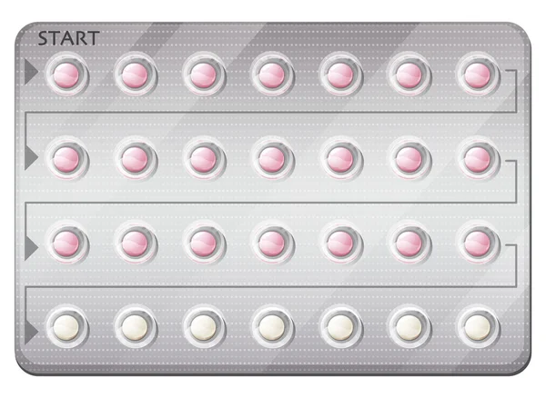 Un paquete de píldoras anticonceptivas — Archivo Imágenes Vectoriales