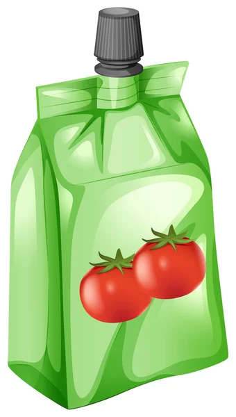 Un jus de tomate dans une pochette — Image vectorielle