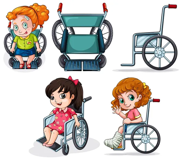 Différents fauteuils roulants — Image vectorielle