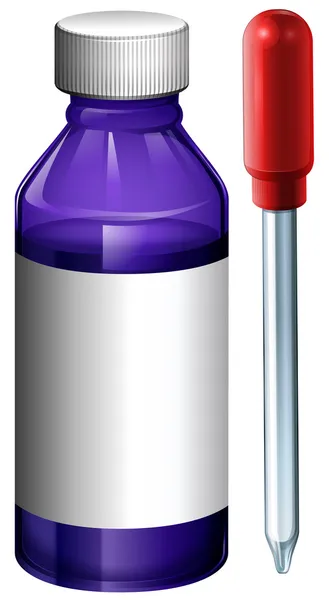 A lavender bottle with medical dropper — Stock Vector