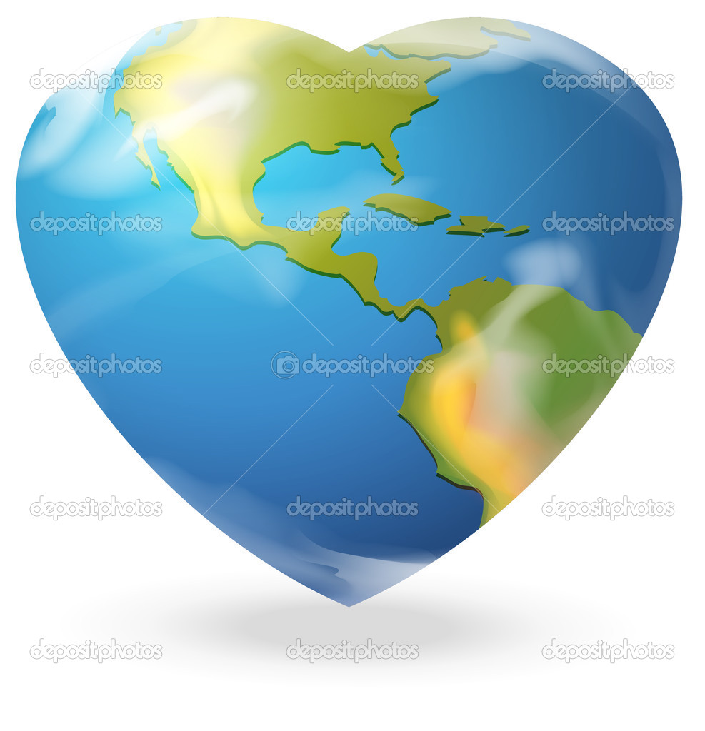 A heart-shaped globe