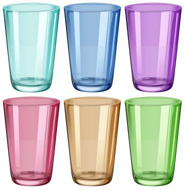 Clear drinking glasses