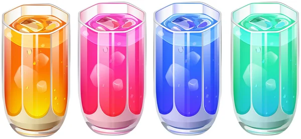 Чотири склянки коктейльних напоїв — стоковий вектор