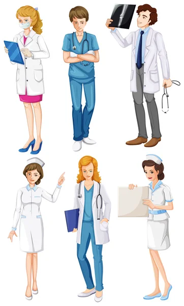 Doctors and nurses — Stock Vector