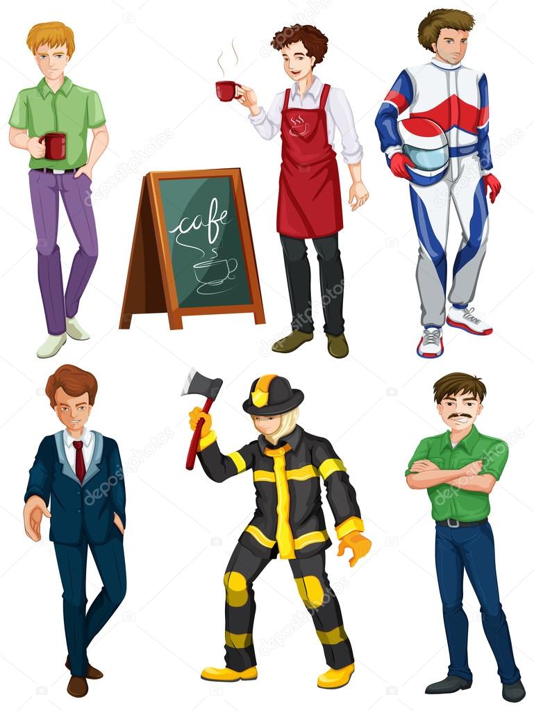 Six men with different professions