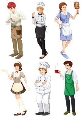 A group of people engaging in different professions clipart