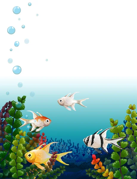 Ecole de poissons sous la mer — Image vectorielle