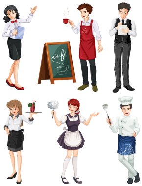 Different type of works clipart