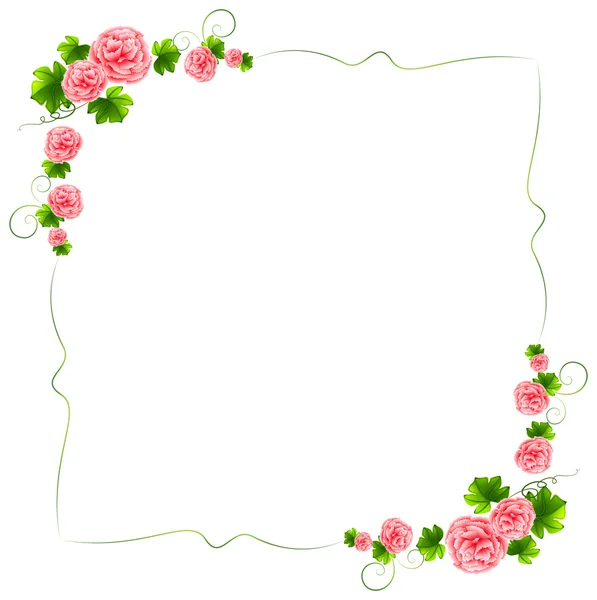 A border with carnation pink flowers — Stock Vector
