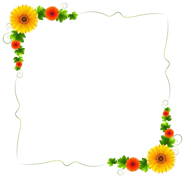 色彩缤纷的花卉边框 — 图库矢量图片