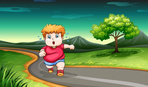 Un jeune garçon jogging — Image vectorielle