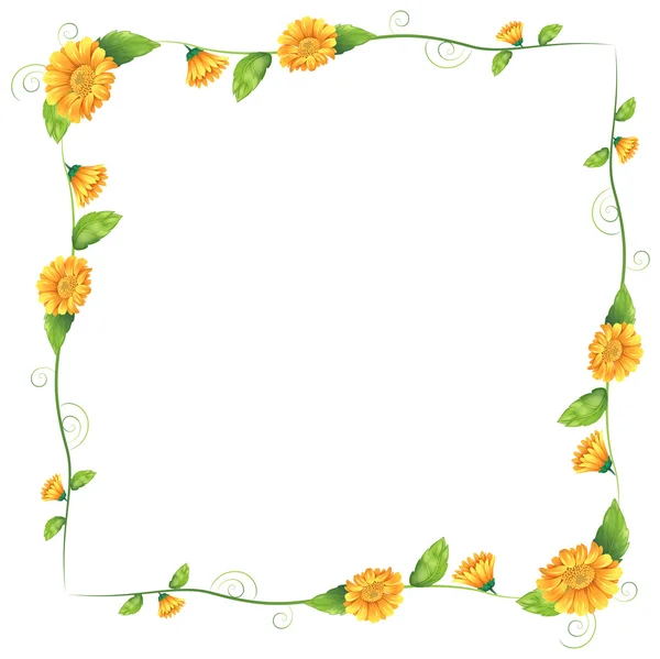 Une bordure avec des fleurs orange — Image vectorielle