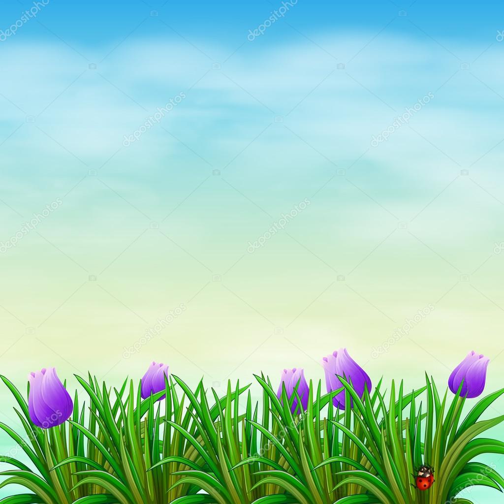 A garden with violet flowers Stock Vector by ©blueringmedia #43947475