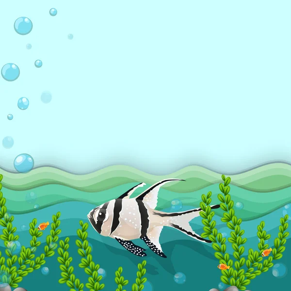 Ένα ψάρι κάτω από τη θάλασσα — Διανυσματικό Αρχείο