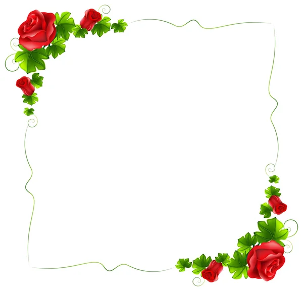 A floral border with red roses — Stock Vector