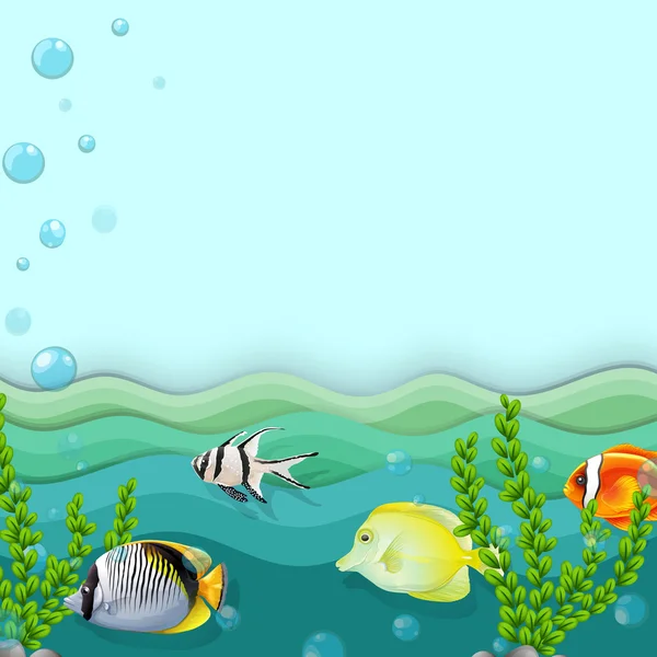Moře s rybami — Stockový vektor