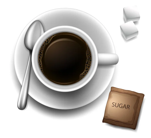 Topview šálku s kávou — Stockový vektor
