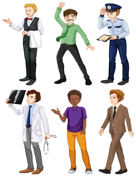 Men with different works — Stock Vector