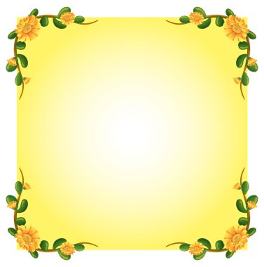 An empty template with a flowering plant border design clipart