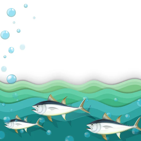 Un océan avec des poissons — Image vectorielle