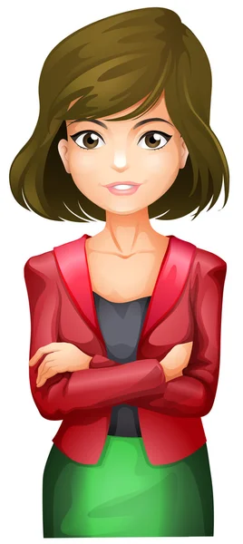 A lady wearing a red blazer — Stock Vector