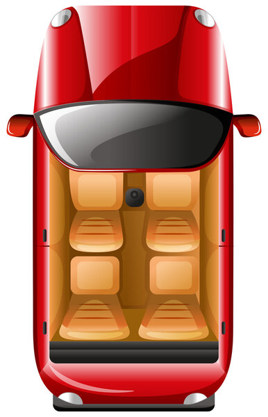 Вид на красную машину
